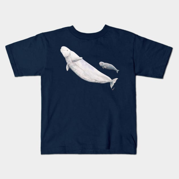 Beluga and baby beluga Kids T-Shirt by chloeyzoard